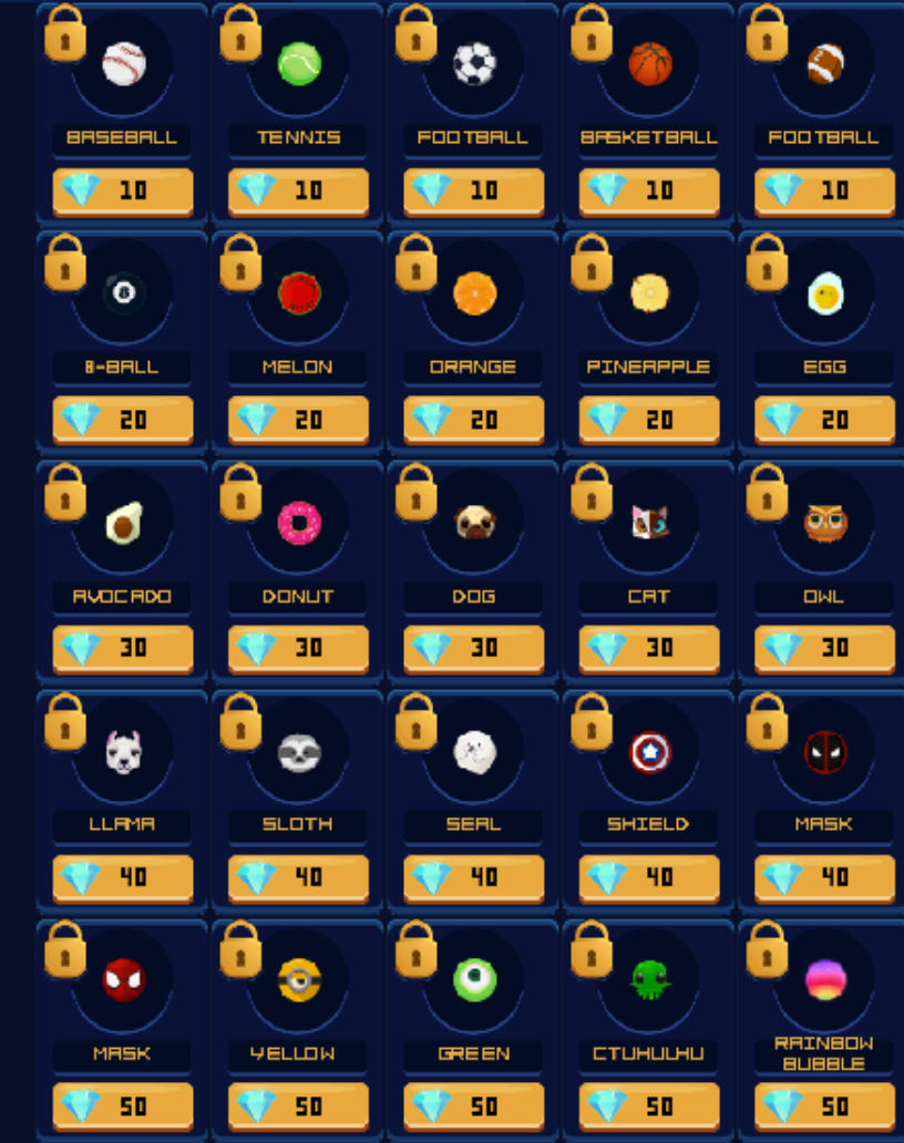 Balls and Bricksのゲーム画面: モバイル操作で狙いを定める場面