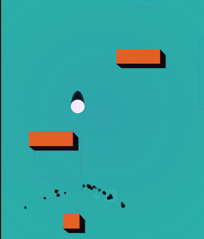 Color Bumpのゲーム画面: カラフルな足場を跳び継ぐボール